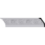 Ekena Millwork 2-1/8 in. x 3-1/8 in. x 94-1/2 in. Polyurethane Floral Crown Moulding