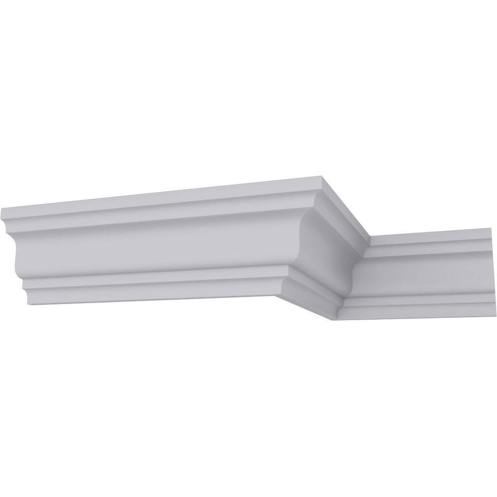 Ekena Millwork 2 in. x 3 in. x 94-1/2 in. Smooth Polyurethane Lisbon Traditional Crown Moulding