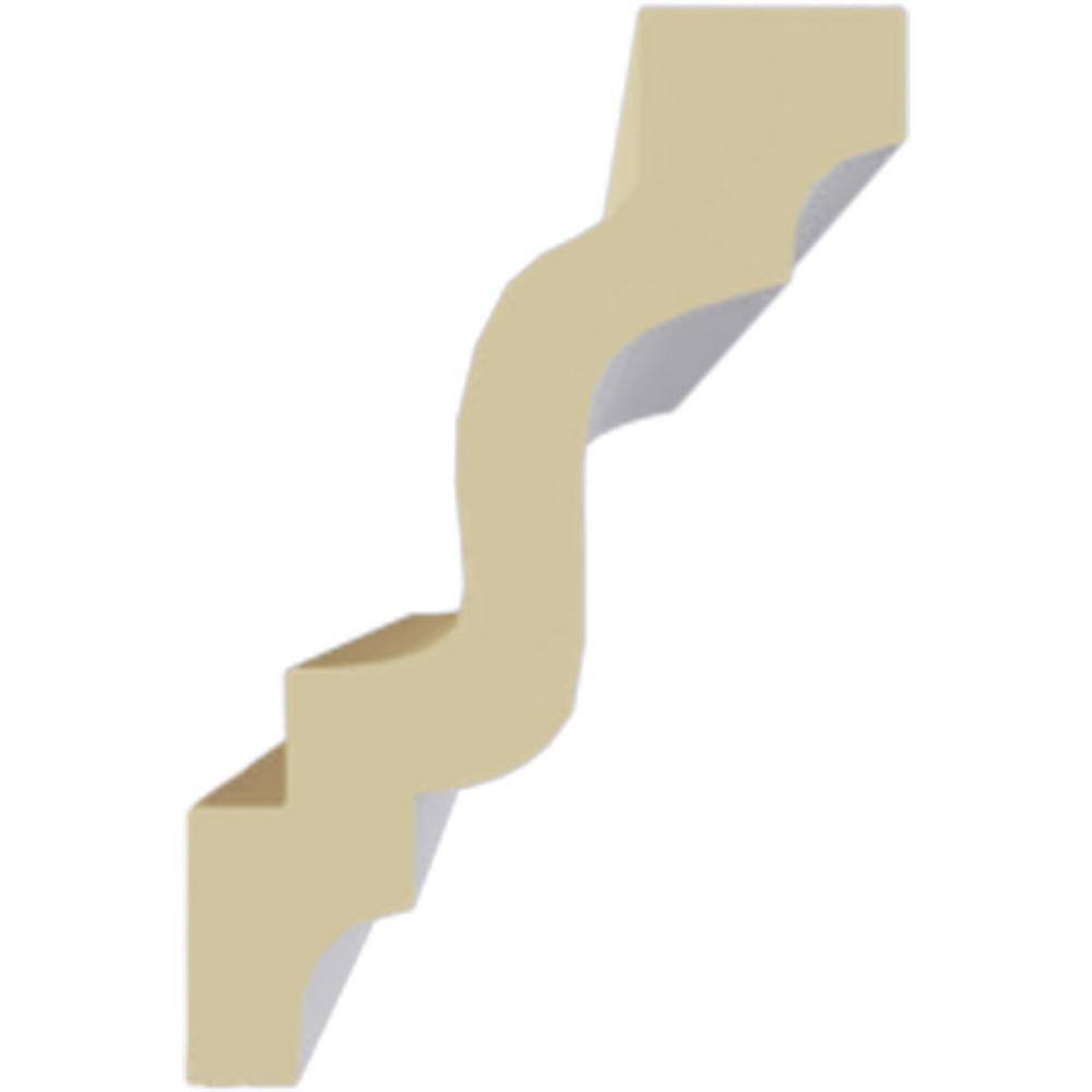 Ekena Millwork 2 in. x 3 in. x 94-1/2 in. Smooth Polyurethane Lisbon Traditional Crown Moulding