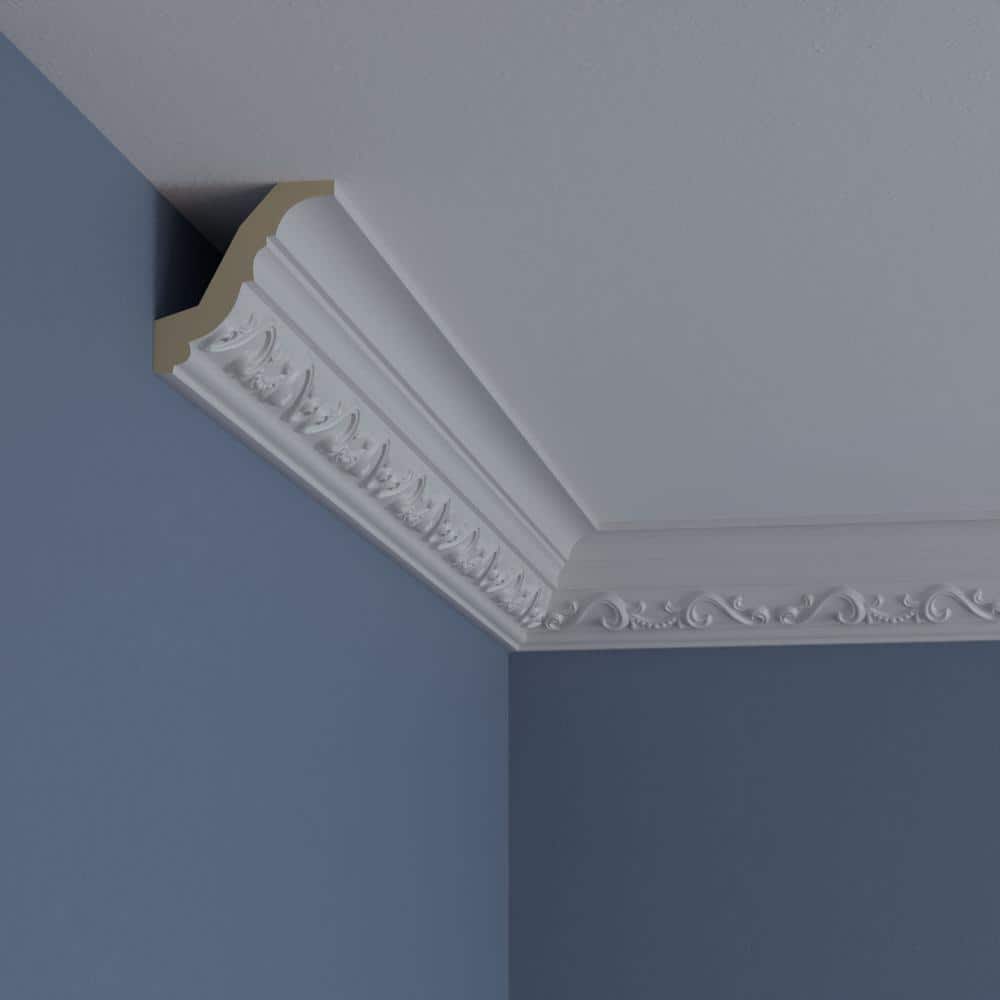 Ekena Millwork 2-3/4 in. x 2-7/8 in. x 94-1/2 in. Polyurethane Caputo Crown Moulding
