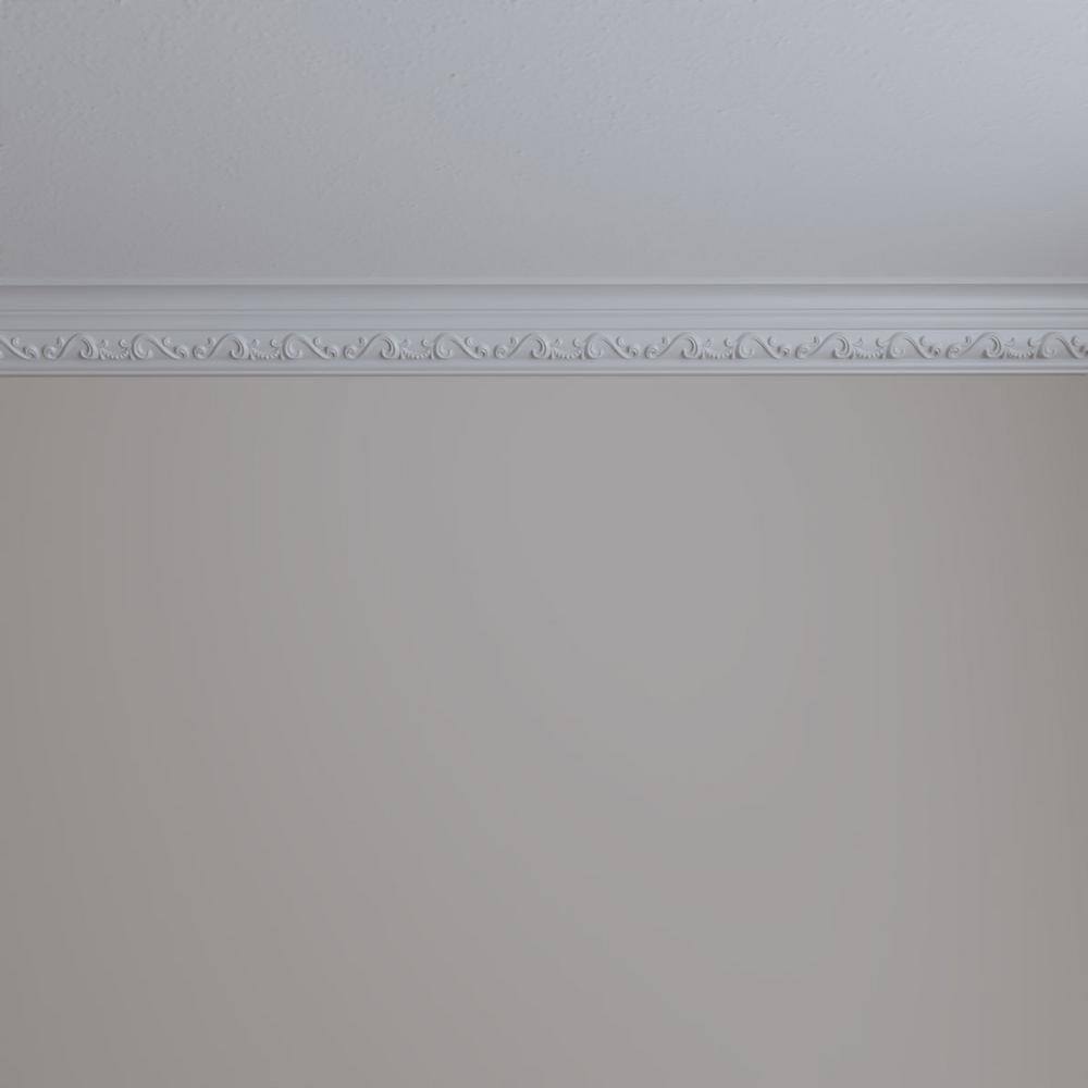 Ekena Millwork 2-3/4 in. x 2-7/8 in. x 94-1/2 in. Polyurethane Caputo Crown Moulding