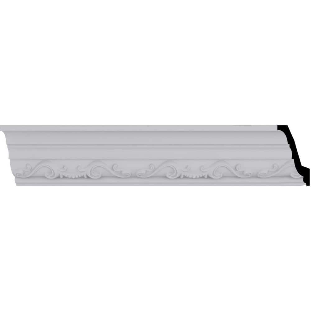 Ekena Millwork 2-3/4 in. x 2-7/8 in. x 94-1/2 in. Polyurethane Caputo Crown Moulding