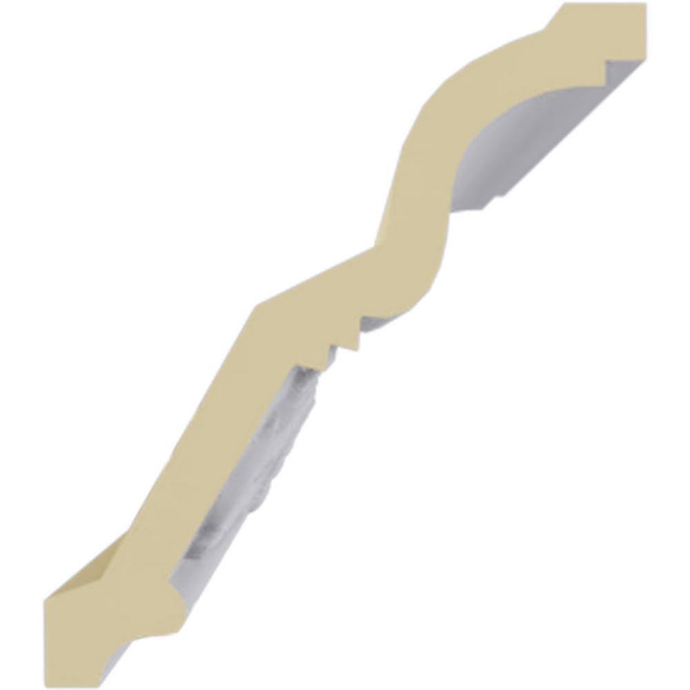Ekena Millwork 3-3/8 in. x 3-1/2 in. x 94-1/2 in. Polyurethane Dauphine Crown Moulding