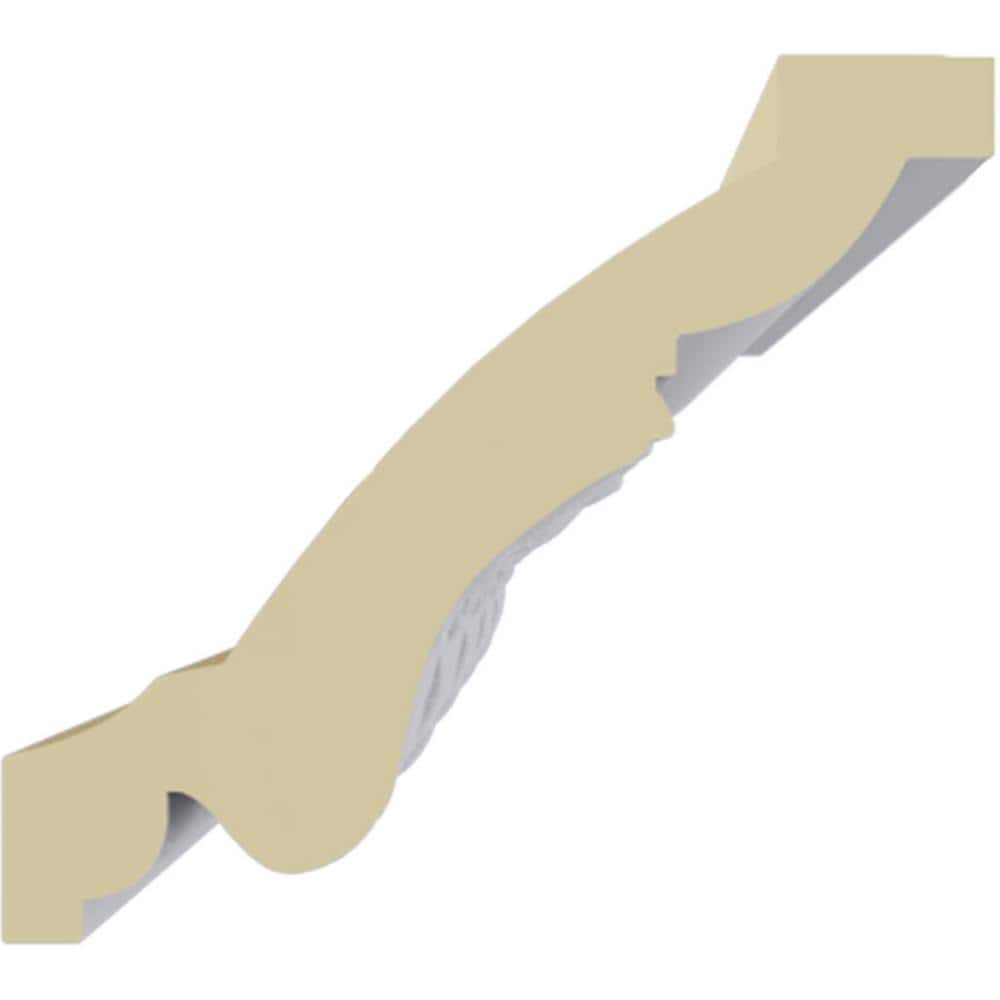 Ekena Millwork 3-1/2 in. x 3-1/8 in. x 94-1/2 in. Polyurethane Legacy Acanthus Leaf Crown Moulding