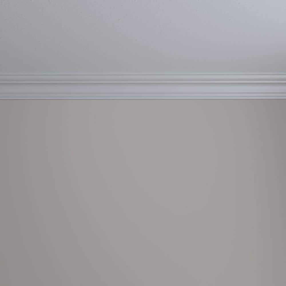Ekena Millwork 3 in. x 3 in. x 94-1/2 in. Polyurethane Palmetto Smooth Crown Moulding