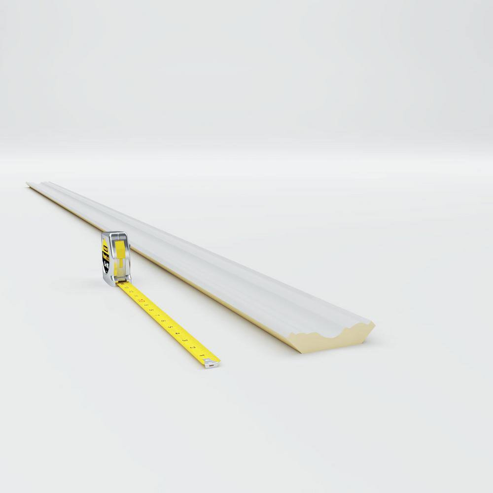 Ekena Millwork 3 in. H x 3 in. P x 4-1/4 in. F x 94-1/2 in. L Polyurethane Palmetto Smooth Crown Moulding (8-Pack)