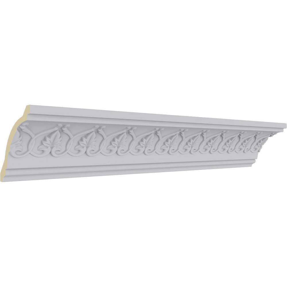 Ekena Millwork 3 in. x 3 in. x 94-1/2 in. Polyurethane Rachelle Crown Moulding