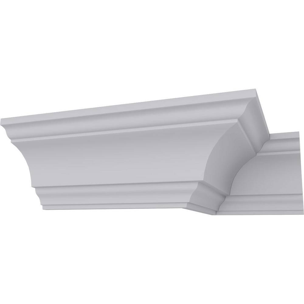 Ekena Millwork 3-1/4 in. x 3-1/4 in. x 94-1/2 in. Polyurethane Salem Traditional Smooth Crown Moulding