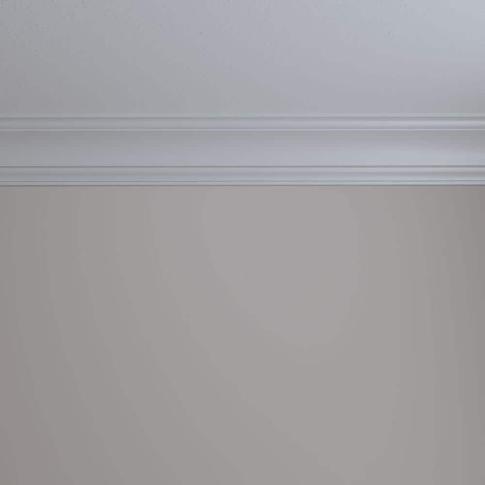 Ekena Millwork 3-1/4 in. x 3-1/4 in. x 94-1/2 in. Polyurethane Salem Traditional Smooth Crown Moulding
