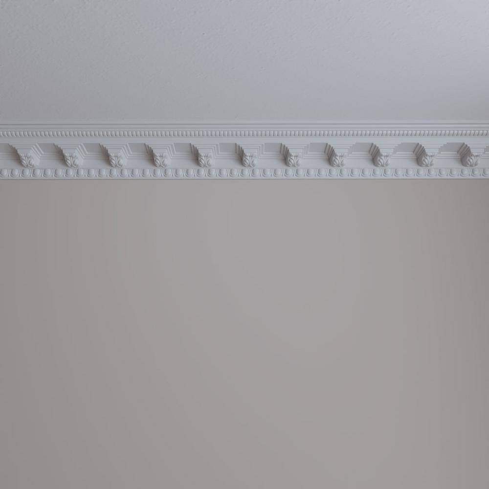 Ekena Millwork 3-7/8 in. H x 3-5/8 in. P x 5-3/8 in. F x 94-1/2 in. L Polyurethane Attica Crown Moulding (12-Pack)