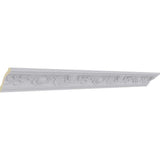 Ekena Millwork 3-3/4 in. x 3-1/4 in. x 94-1/2 in. Polyurethane Bulwark Rose Crown Moulding