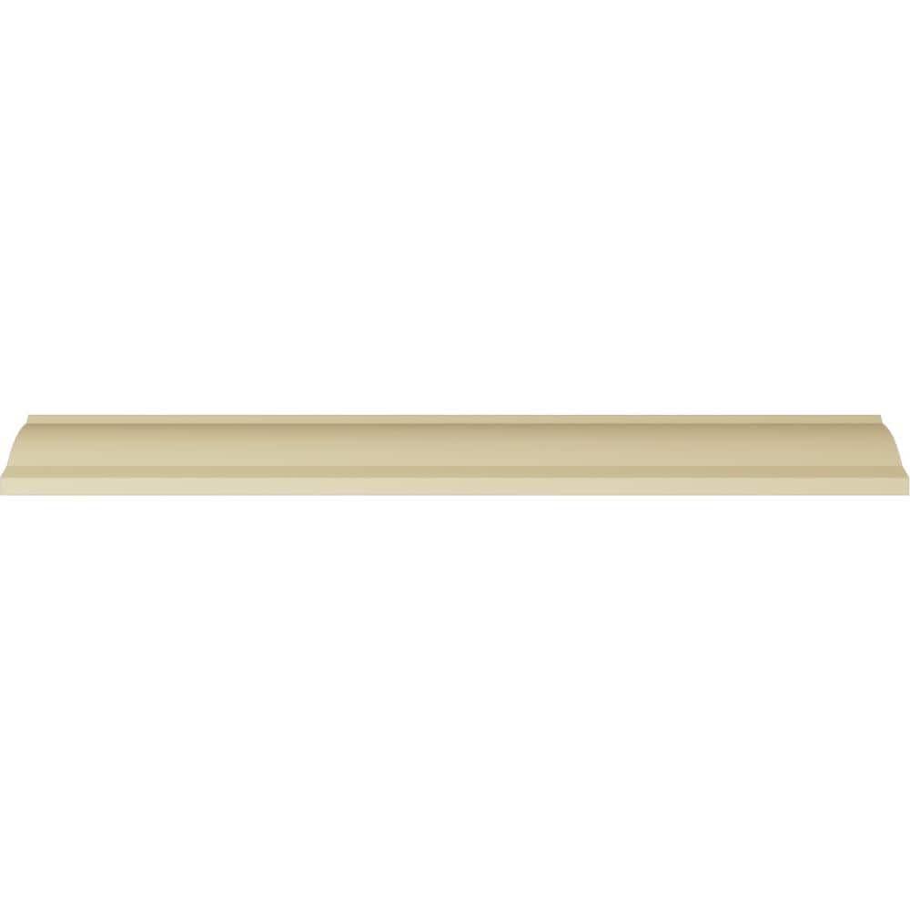 Ekena Millwork 3-3/4 in. x 3-1/4 in. x 94-1/2 in. Polyurethane Bulwark Rose Crown Moulding
