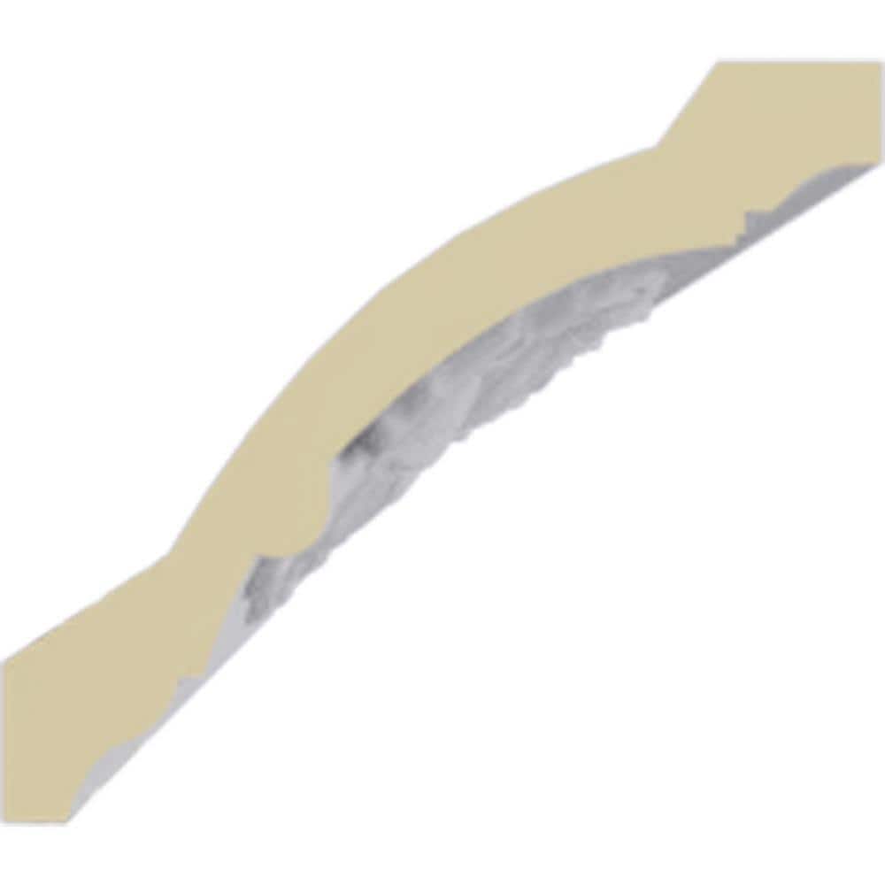 Ekena Millwork 3-3/4 in. x 3-1/4 in. x 94-1/2 in. Polyurethane Bulwark Rose Crown Moulding