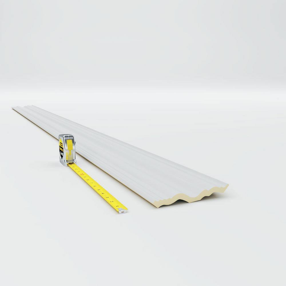 Ekena Millwork 3-7/8 in. x 3-7/8 in. x 94-1/2 in. Polyurethane Dublin Traditional Smooth Crown Moulding