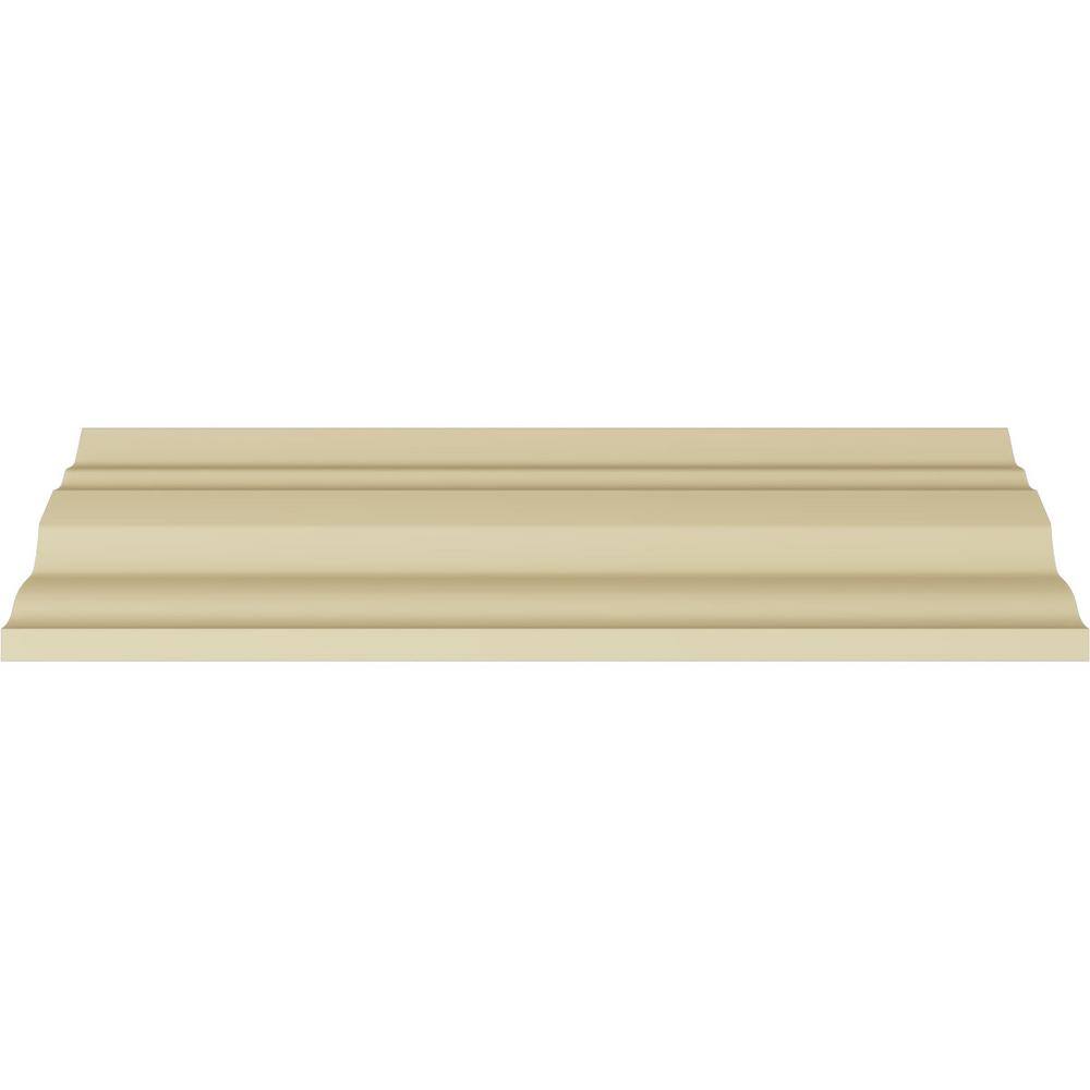 Ekena Millwork 3-7/8 in. x 3-7/8 in. x 94-1/2 in. Polyurethane Dublin Traditional Smooth Crown Moulding