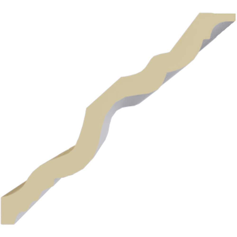 Ekena Millwork 3-7/8 in. x 3-7/8 in. x 94-1/2 in. Polyurethane Dublin Traditional Smooth Crown Moulding