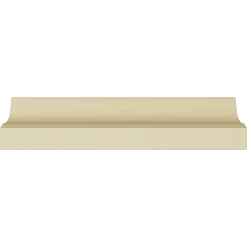 Ekena Millwork 6 in. H x 4-1/2 in. P x 7-5/8 in. F x 94-1/2 in. L Polyurethane Maria Traditional Smooth Crown Moulding (12-Pack)