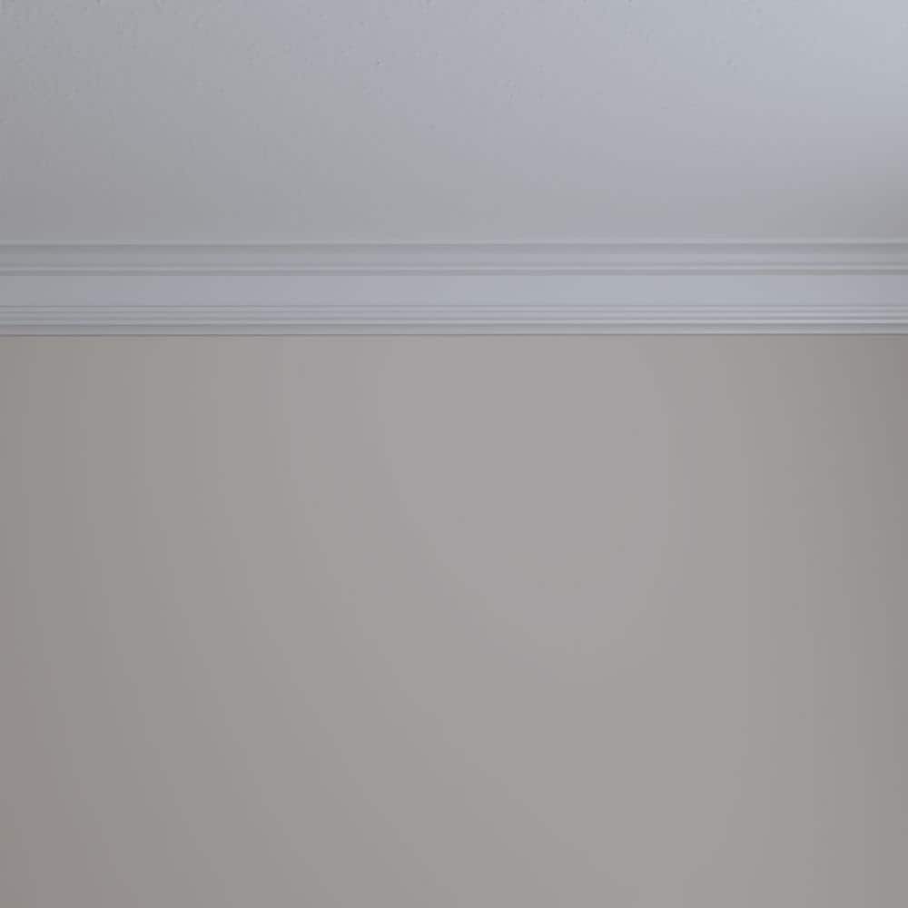Ekena Millwork 4 in. H x 2-1/4 in. P x 4-1/2 in. F x 94-1/2 in. L Polyurethane Holmdel Traditional Smooth Crown Moulding (12-Pack)