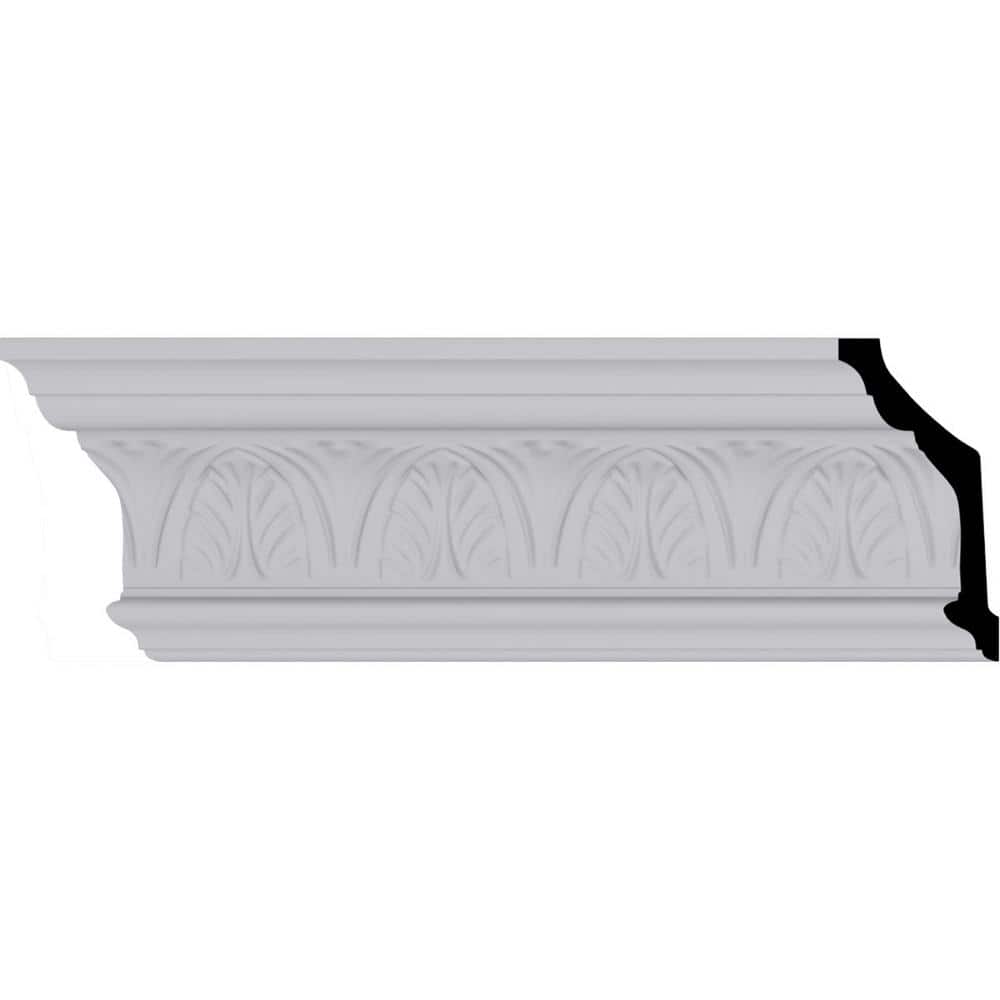 Ekena Millwork 2-1/2 in. x 5 in. x 94-1/2 in. Polyurethane Asa Acanthus Leaf Crown Moulding