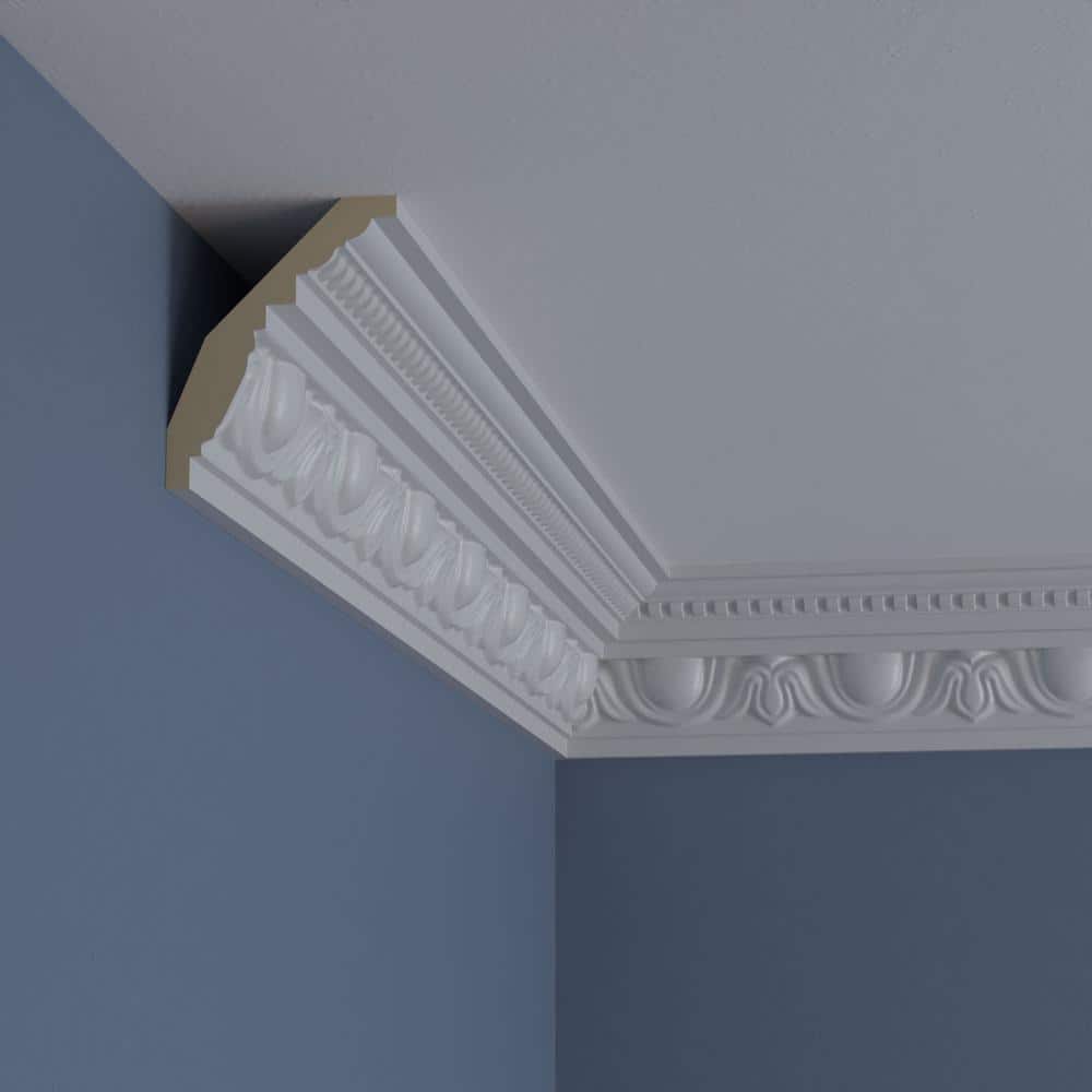 Ekena Millwork 2-3/8 in. x 4 in. x 94-1/2 in. Polyurethane Edinburgh Crown Moulding