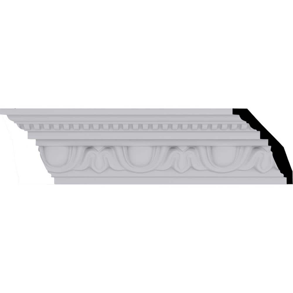 Ekena Millwork 2-3/8 in. x 4 in. x 94-1/2 in. Polyurethane Edinburgh Crown Moulding