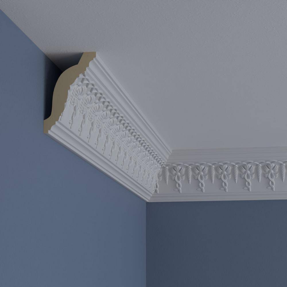 Ekena Millwork 2-3/4 in. x 4-1/4 in. x 94-1/2 in. Polyurethane Scott Crown Moulding