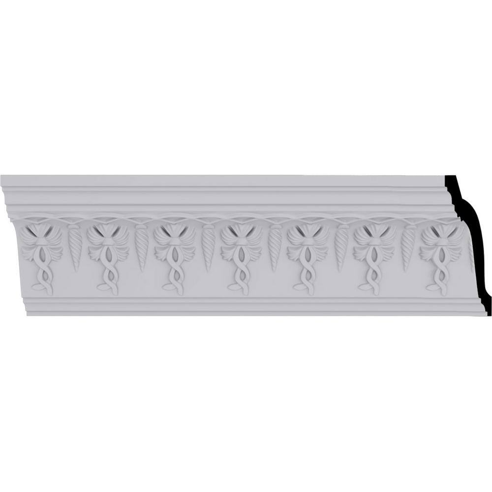 Ekena Millwork 2-3/4 in. x 4-1/4 in. x 94-1/2 in. Polyurethane Scott Crown Moulding