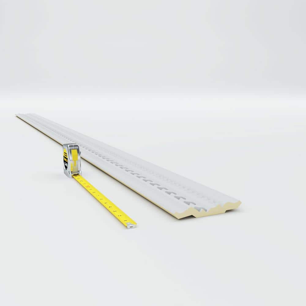 Ekena Millwork 3-7/8 in. x 3-1/2 in. x 94-1/2 in. Polyurethane Bulwark Dentil and Rope Crown Moulding