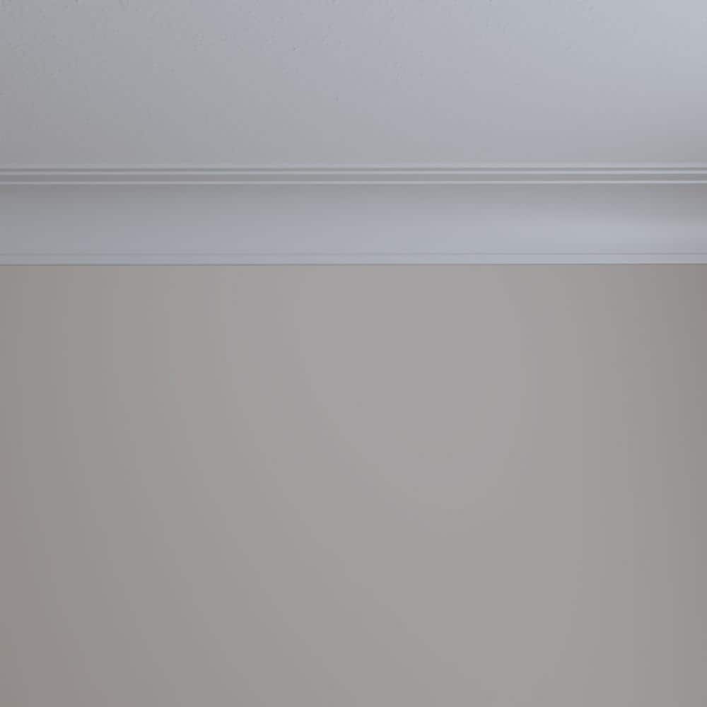 Ekena Millwork 4-1/4 in. H x 4-3/4 in. P x 6-3/8 in. F x 94-1/2 in. L Polyurethane Bradford Traditional Smooth Crown Moulding 12-Pack