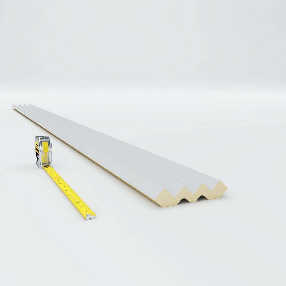 Ekena Millwork 4-1/4 in. x 4-1/4 in. x 94-1/2 in. Polyurethane Eris Step Crown Moulding