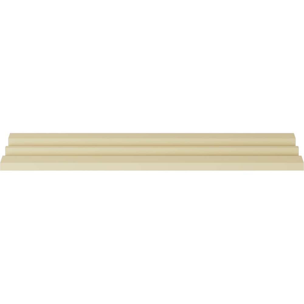Ekena Millwork 4-1/4 in. x 4-1/4 in. x 94-1/2 in. Polyurethane Eris Step Crown Moulding