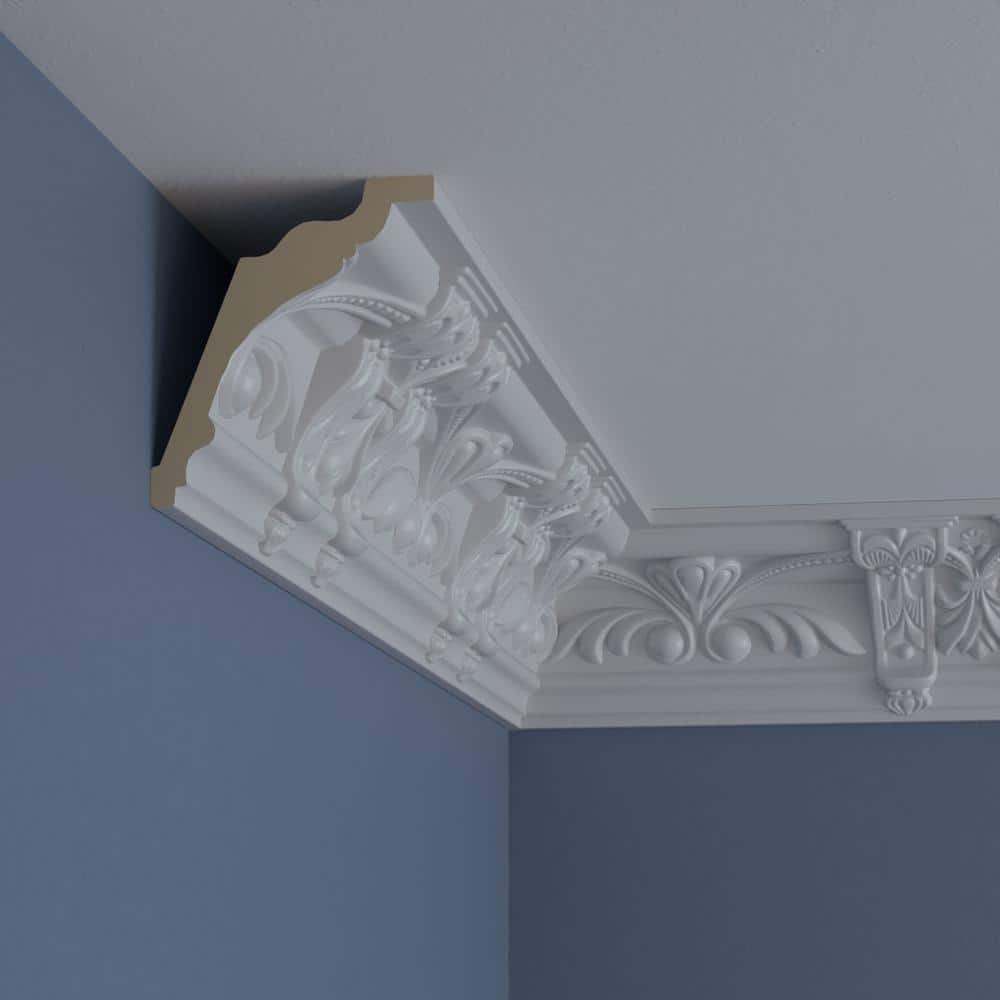 Ekena Millwork 4-1/4 in. x 4-7/8 in. x 94-1/2 in. Polyurethane Jonee Crown Moulding
