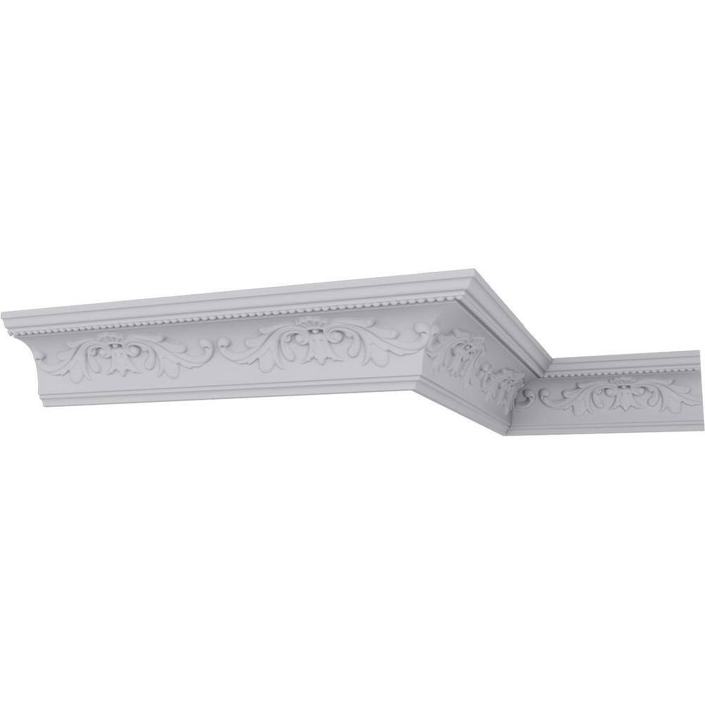Ekena Millwork 4 in. x 4-3/8 in. x 94-1/2 in. Polyurethane Versailles Crown Moulding