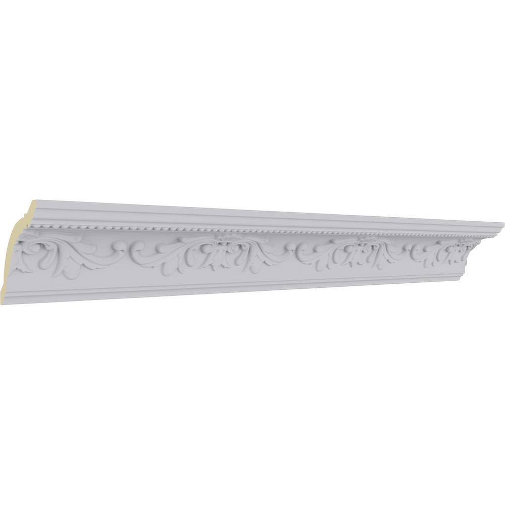 Ekena Millwork 4 in. x 4-3/8 in. x 94-1/2 in. Polyurethane Versailles Crown Moulding