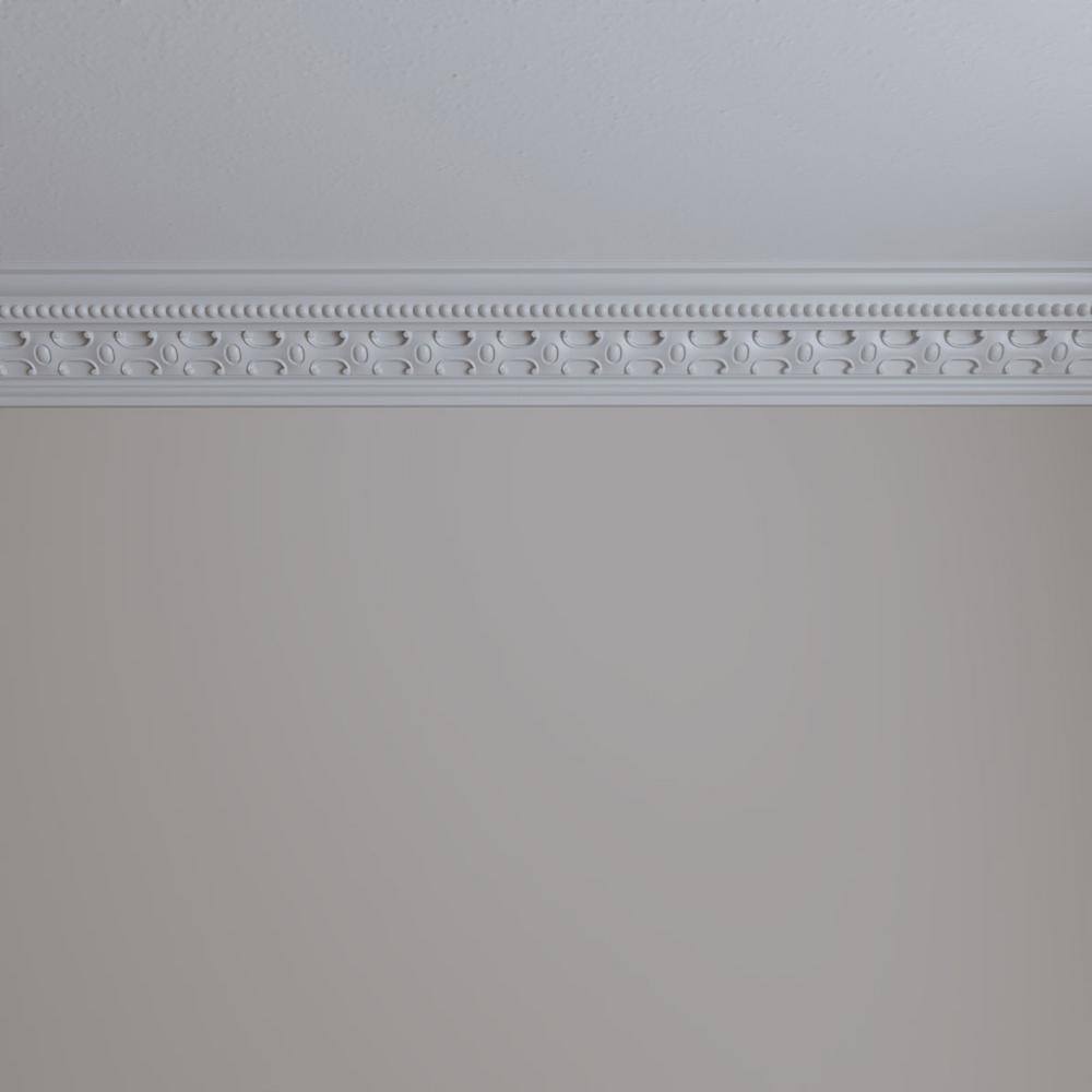 Ekena Millwork 4-1/8 in. x 4-1/8 in. x 94-1/2 in. Polyurethane Zadlo Crown Moulding