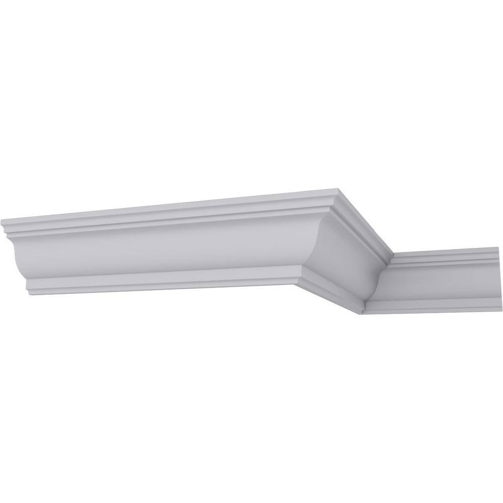 Ekena Millwork 5 in. x 4 in. x 94-1/2 in. x 6-3/8 in. Polyurethane Edwards Smooth Crown Moulding