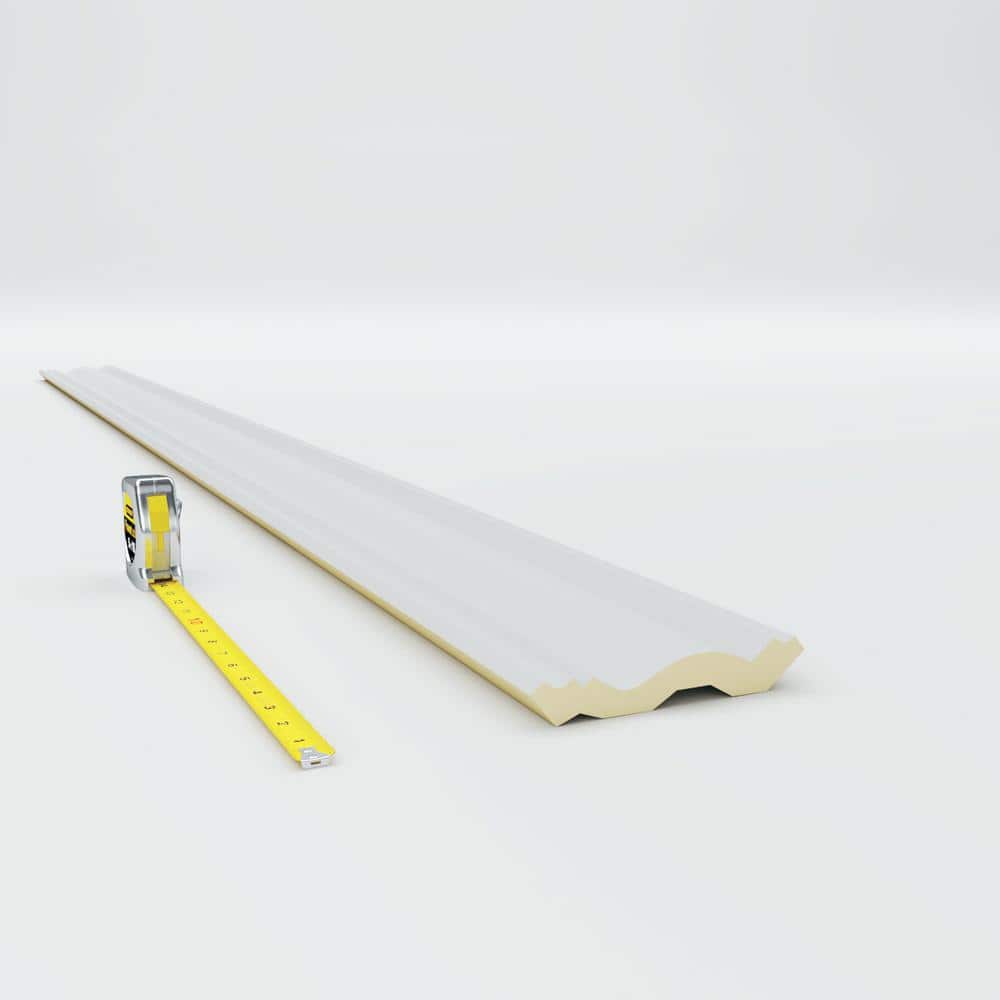 Ekena Millwork 5 in. x 4 in. x 94-1/2 in. x 6-3/8 in. Polyurethane Edwards Smooth Crown Moulding