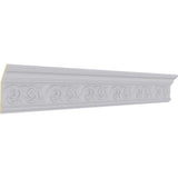 Ekena Millwork 2-1/4 in. x 5-5/8 in. x 94-1/2 in. Polyurethane Floral Crown Moulding