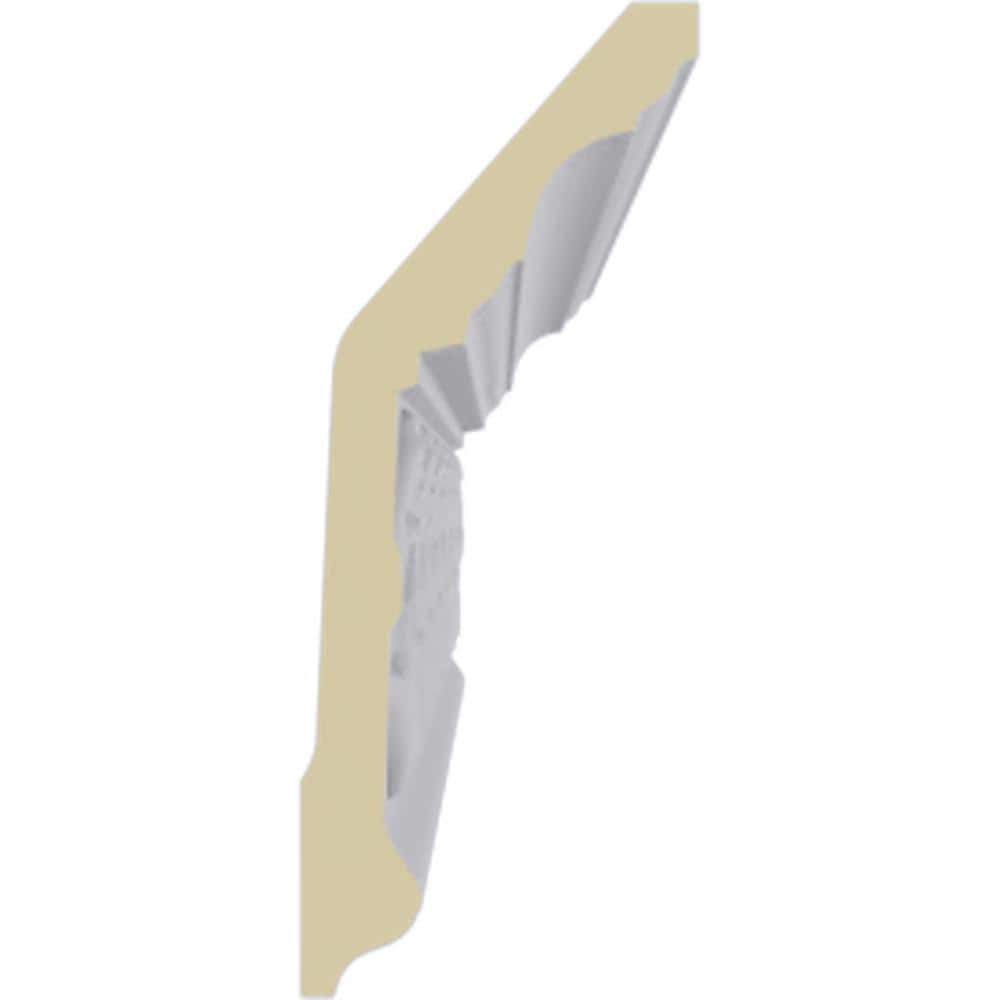 Ekena Millwork 2-1/4 in. x 5-5/8 in. x 94-1/2 in. Polyurethane Floral Crown Moulding