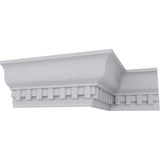 Ekena Millwork 2-7/8 in. x 4-5/8 in. x 94-1/2 in. Polyurethane Dentil Crown Moulding