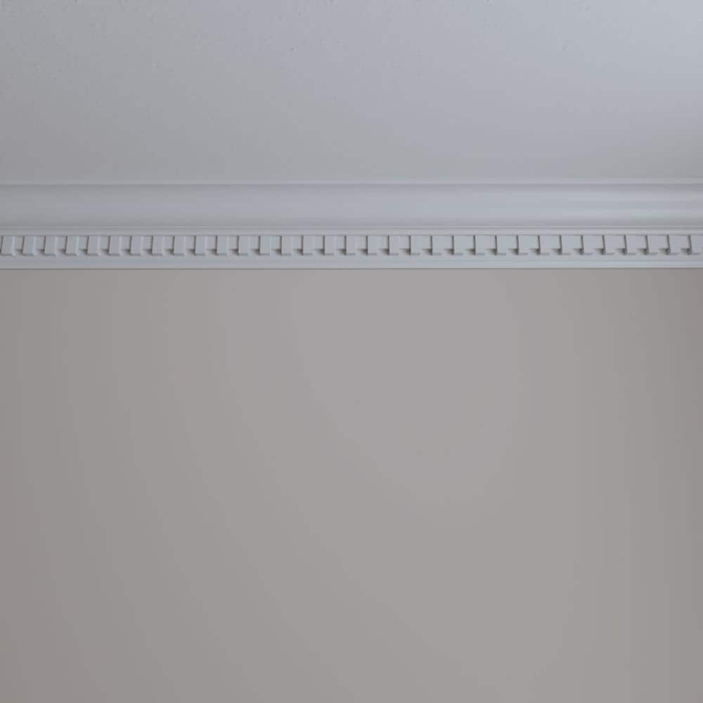 Ekena Millwork 2-7/8 in. x 4-5/8 in. x 94-1/2 in. Polyurethane Dentil Crown Moulding