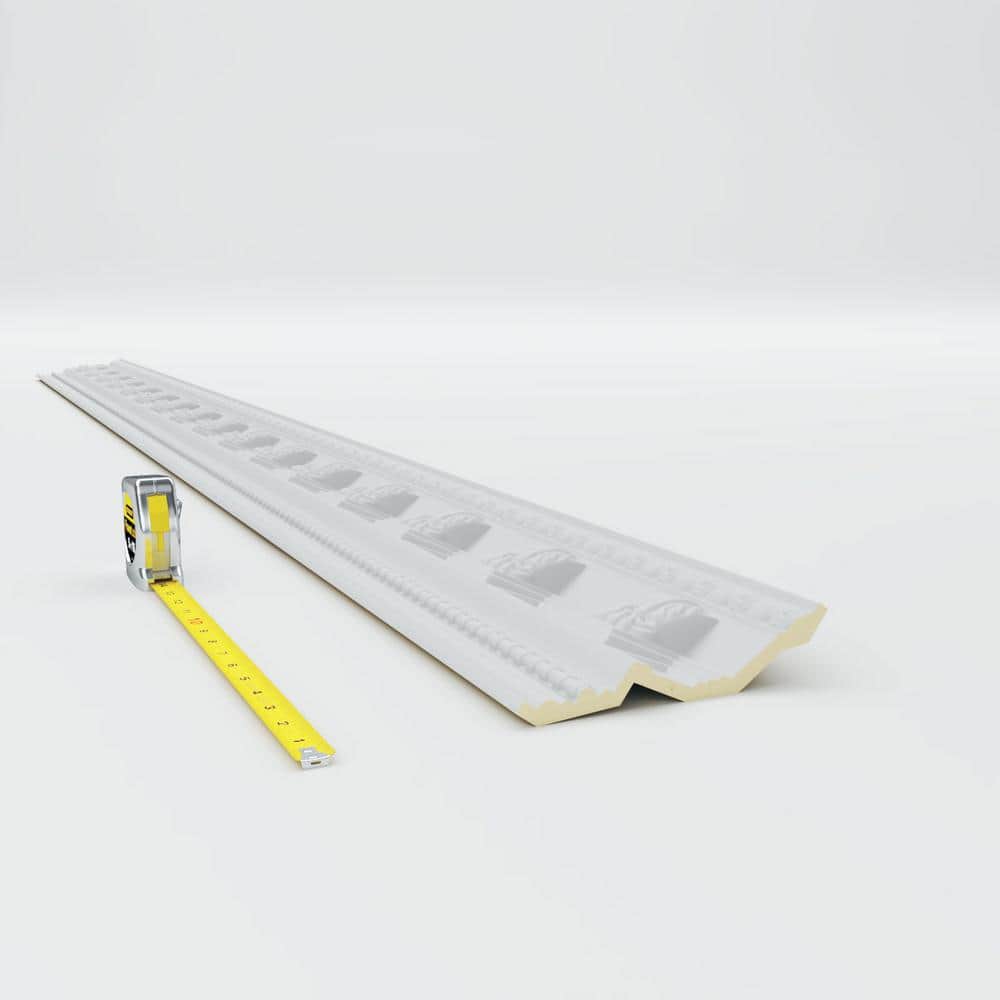 Ekena Millwork 5-1/4 in. x 5-1/4 in. x 94-1/2 in. Polyurethane Attica Acanthus Leaf Crown Moulding