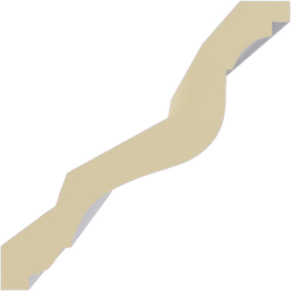 Ekena Millwork 4-3/4 in. x 4-3/4 in. x 94-1/2 in. Polyurethane Linus Crown Moulding