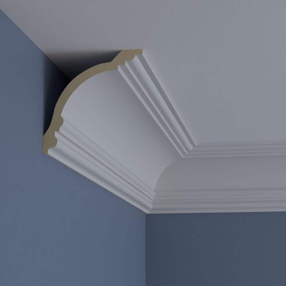 Ekena Millwork 5-1/4 in. x 5-3/8 in. x 94-1/2 in. Polyurethane Diane Crown Moulding