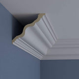 Ekena Millwork 6-3/8 in. x 5-5/8 in. x 94-1/2 in. Polyurethane Versailles Smooth Crown Moulding