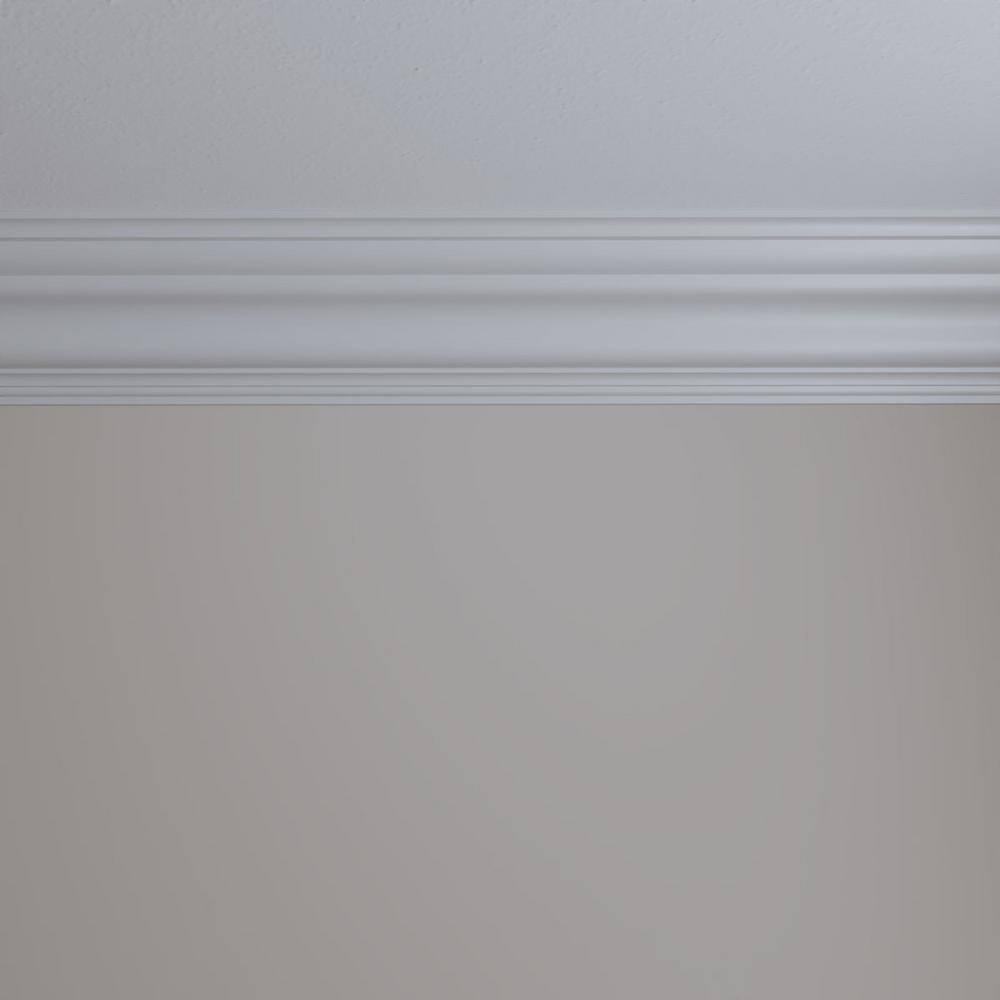 Ekena Millwork 6-3/8 in. x 5-5/8 in. x 94-1/2 in. Polyurethane Versailles Smooth Crown Moulding