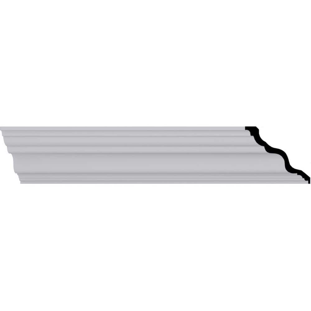 Ekena Millwork 6-3/8 in. x 5-5/8 in. x 94-1/2 in. Polyurethane Versailles Smooth Crown Moulding