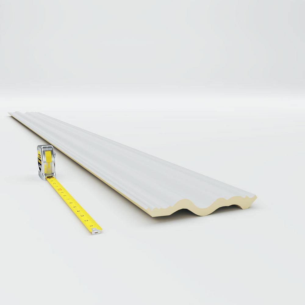 Ekena Millwork 6-3/8 in. x 5-5/8 in. x 94-1/2 in. Polyurethane Versailles Smooth Crown Moulding
