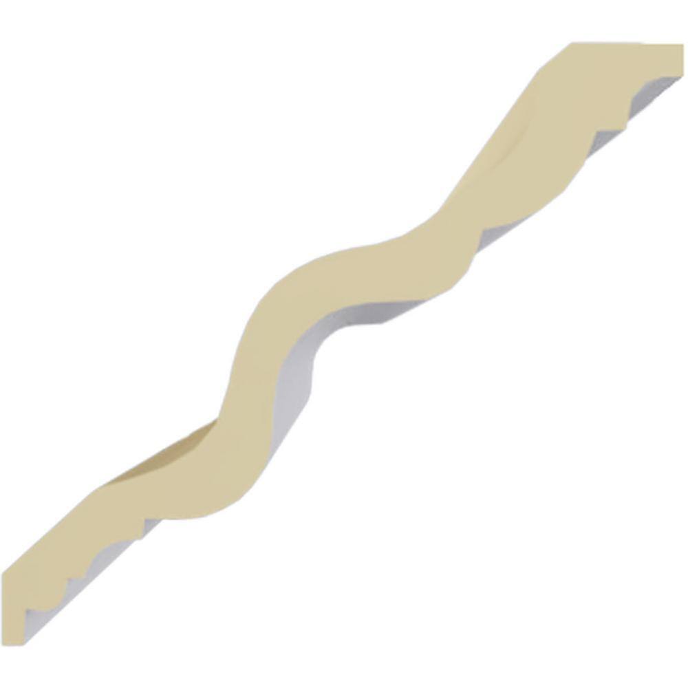 Ekena Millwork 6-3/8 in. x 5-5/8 in. x 94-1/2 in. Polyurethane Versailles Smooth Crown Moulding