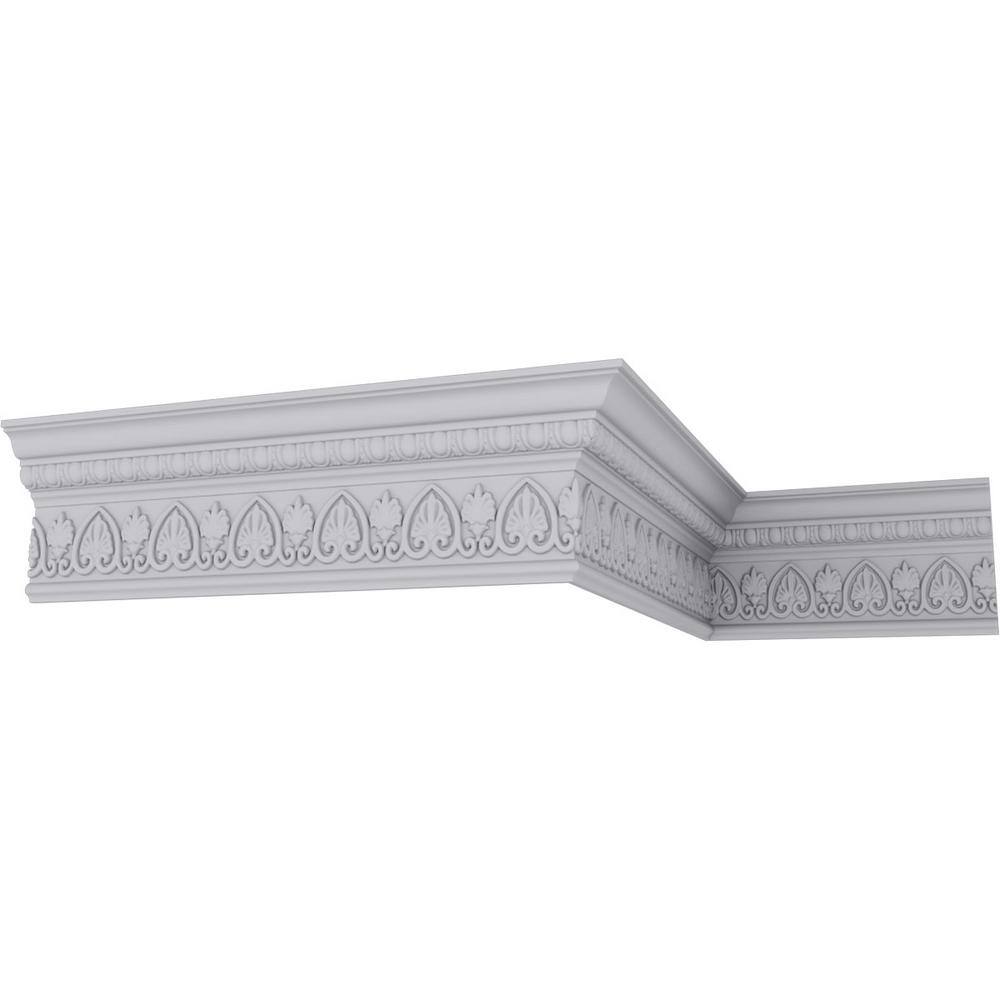 Ekena Millwork 2-1/2 in. x 6-3/8 in. x 94-1/2 in. Polyurethane Kirke Crown Moulding